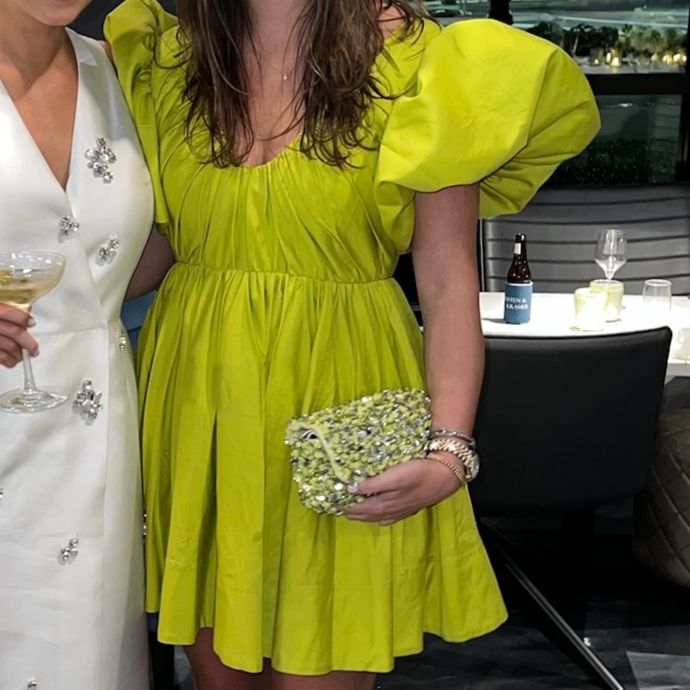 WORN ONCE - Aje Chartreuse Dress